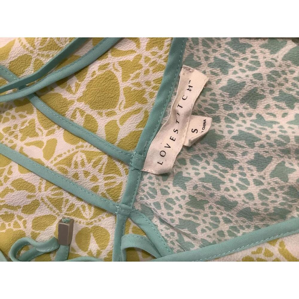 Lovestitch Teal Yellow Boho Print Maxi Tank Dress Long Resortwear Small - Picture 5 of 5
